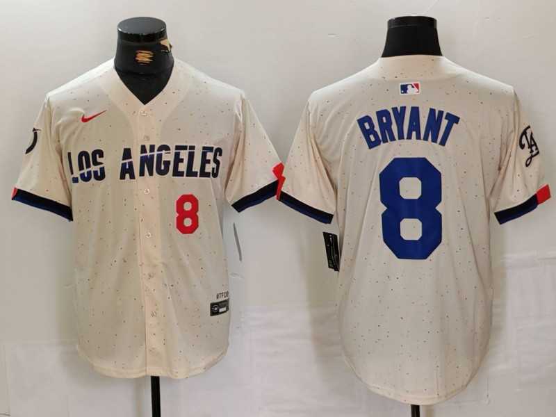 Men%27s Los Angeles Dodgers #8 Kobe Bryant Number Cream 2024 City Connect Limited Stitched Jerseys->los angeles dodgers->MLB Jersey